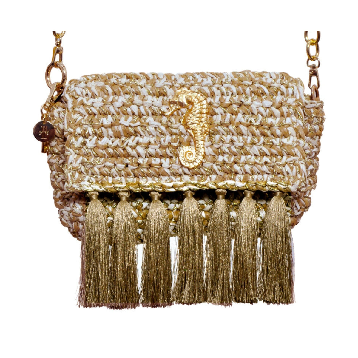 Woven store raffia clutch