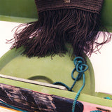 Raffia Foldover Clutch with Tassel - Coffee Brown