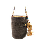 Raffia Bucket Bag Coffee Brown