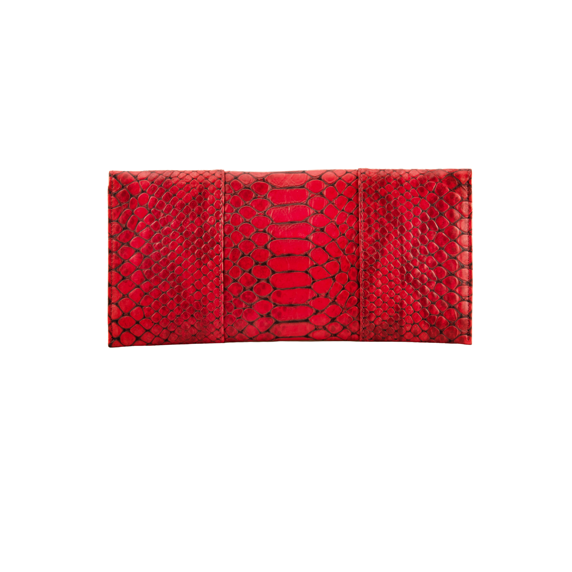 Exotic Leather Clutch - Samba Red