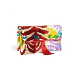 Velvet Silk Fold Over Clutch - Samba red multicolor