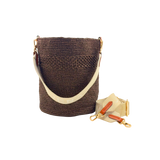 Raffia Bucket Bag Coffee Brown
