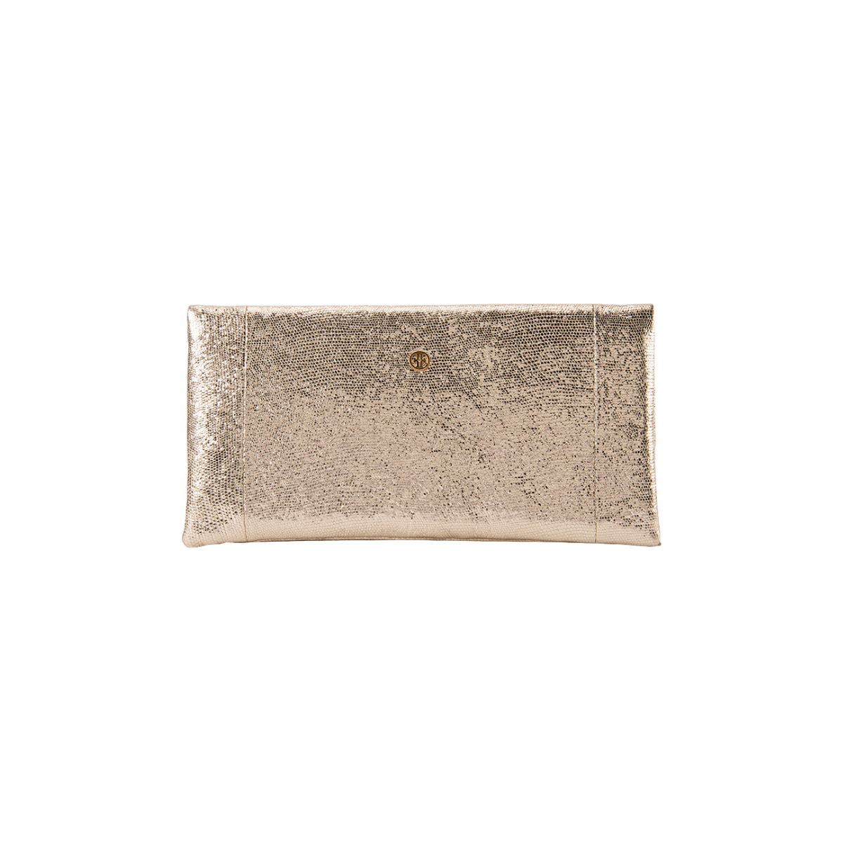 Foldover Champange Gold Mettalic Clutch