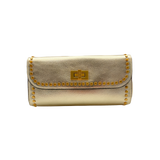 Slim Studded Clutch - Metallic Gold