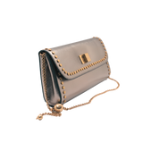 Slim Studded Clutch - Mettalic Pewter