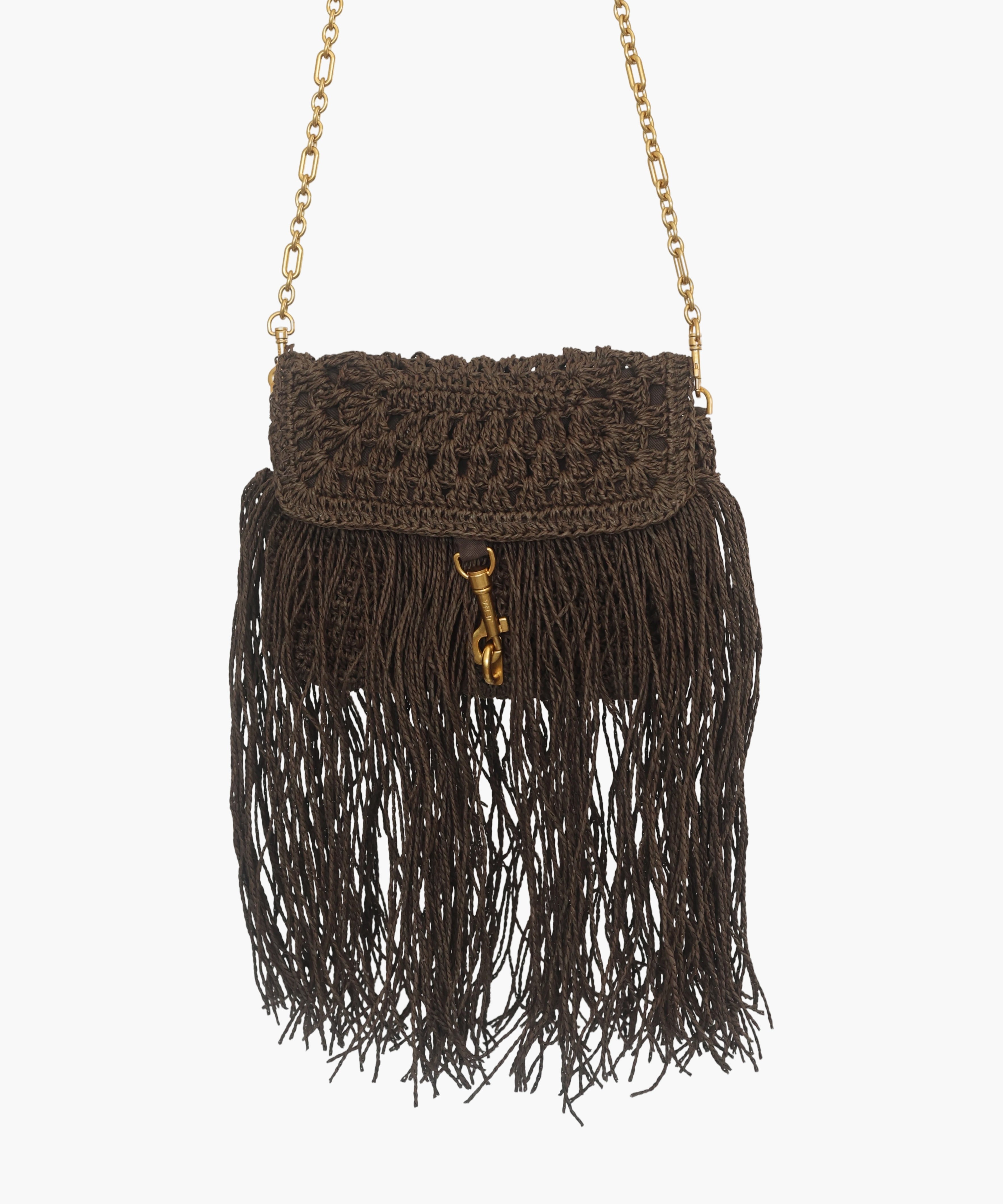 Raffia Crossbody - Coffee Brown