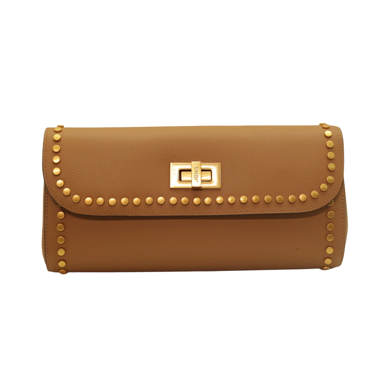 Slim Studded Clutch - Tan