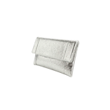 Foldover Silver Mettalic Clutch