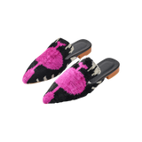JENA Mules - Black & Rani Pink