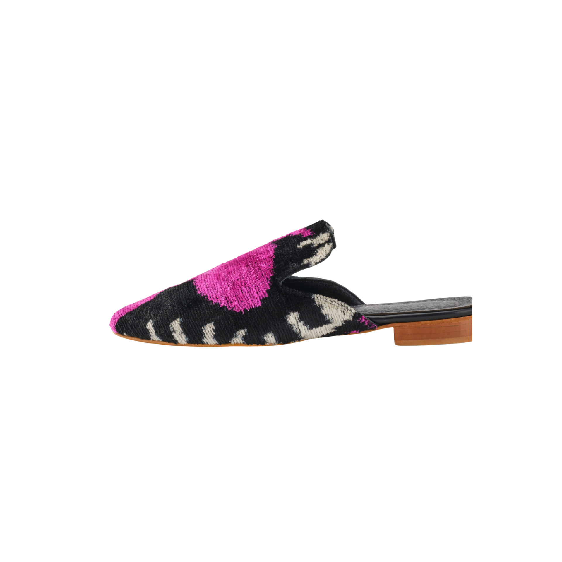 JENA Mules - Black & Rani Pink