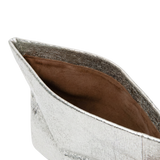 Foldover Silver Mettalic Clutch