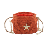 Raffia Bucket Bag - Burnt Orange
