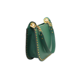 Studded Shoulder Bag - Forest Green