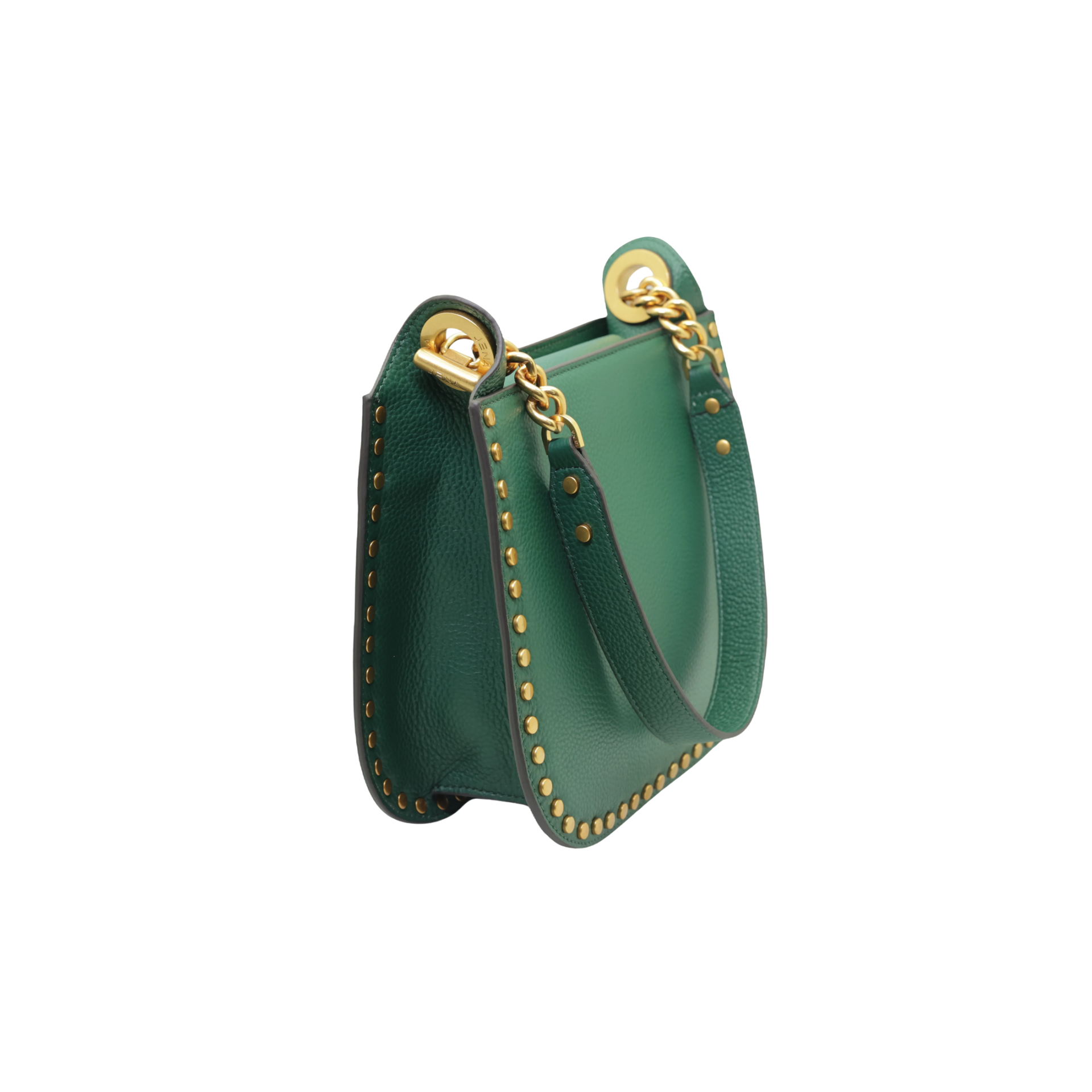Studded Shoulder Bag - Forest Green