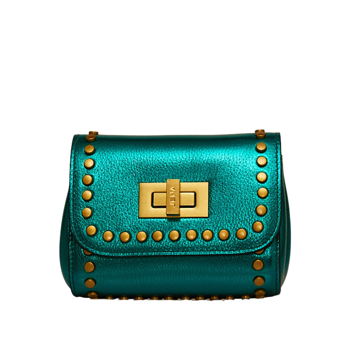 Mini Studded Crossbody - Metallic Green