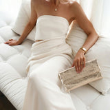 Foldover Champange Gold Mettalic Clutch