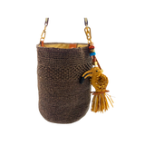 Raffia Bucket Bag Coffee Brown