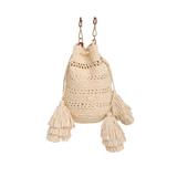 Raffia Bucket with Tassels - Ivory