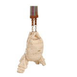 Raffia Bucket with Tassels - Ivory