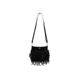 Raffia Fringed Bucket - Black