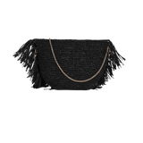 Raffia Moon Bag - Black