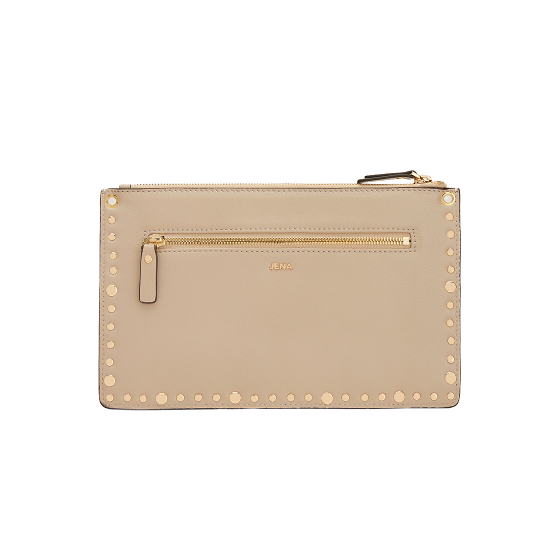 Studded Flat Clutch - Nude