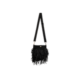 Raffia Fringed Bucket - Black