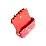3 Weave Raffia Crossbody - Pink & Orange