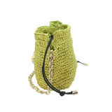 Raffia Bucket Bag - Lime green