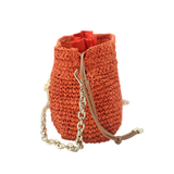 Raffia Bucket Bag - Burnt Orange