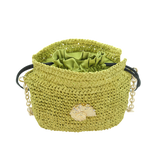 Raffia Bucket Bag - Lime green