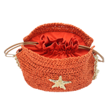Raffia Bucket Bag - Burnt Orange
