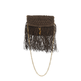 Raffia Crossbody - Coffee Brown