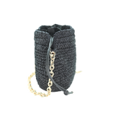 Raffia Bucket Bag - Black