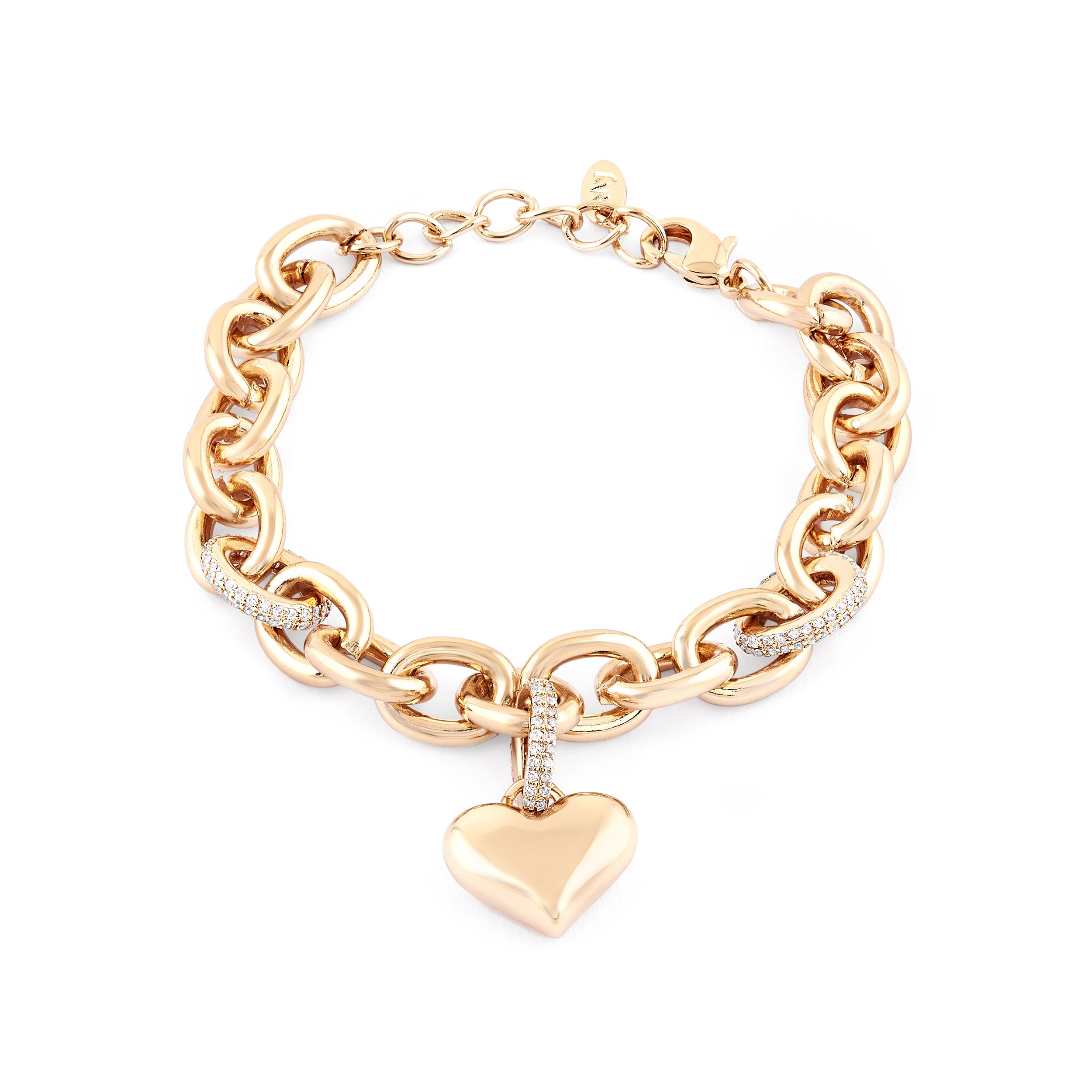 Personalise Heart Bracelet (Rose Gold)