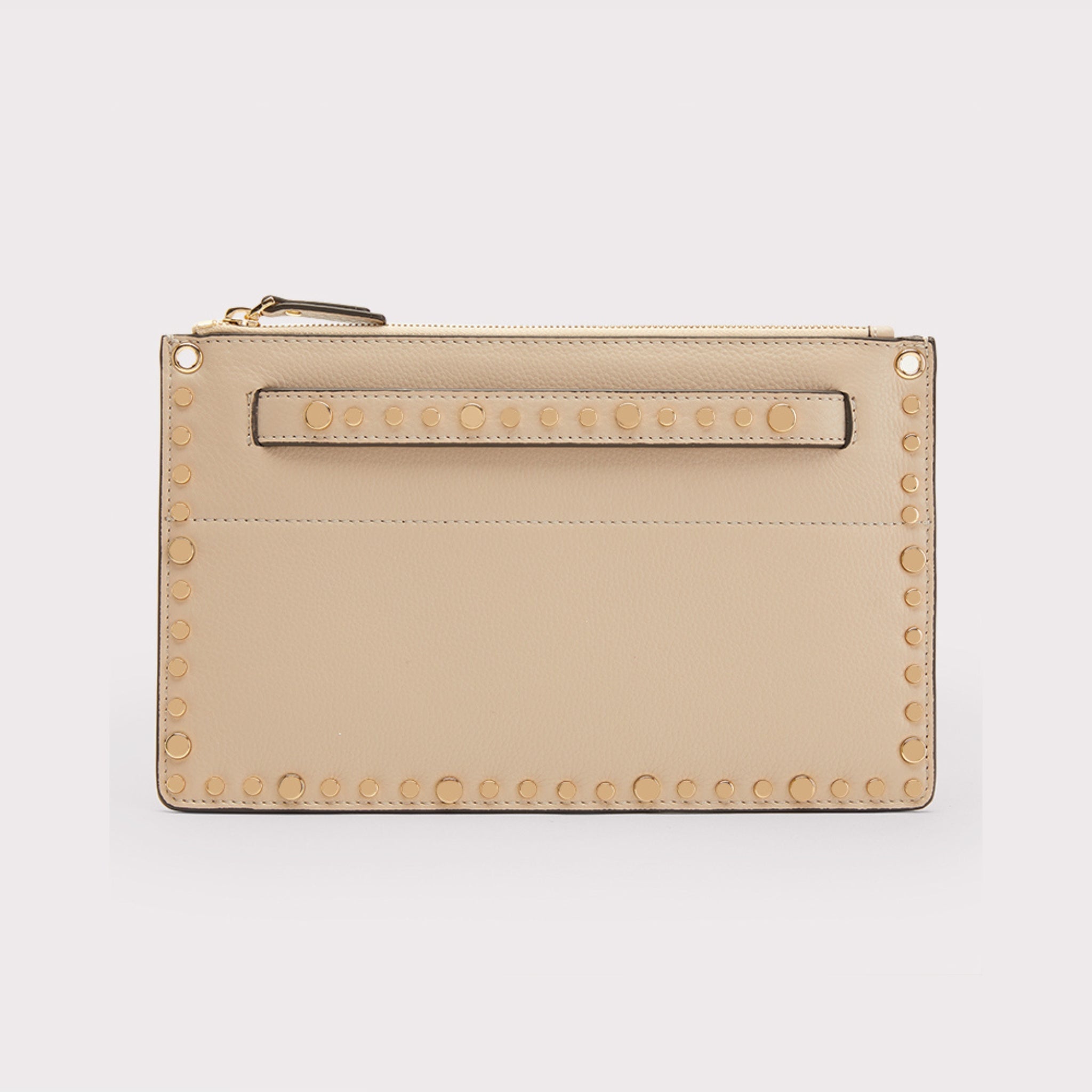 Studded Flat Clutch - Nude