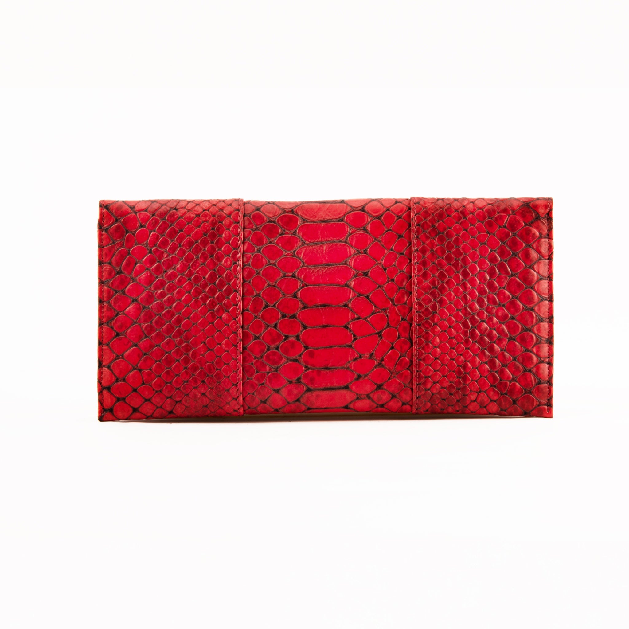 Exotic Leather Clutch - Samba Red