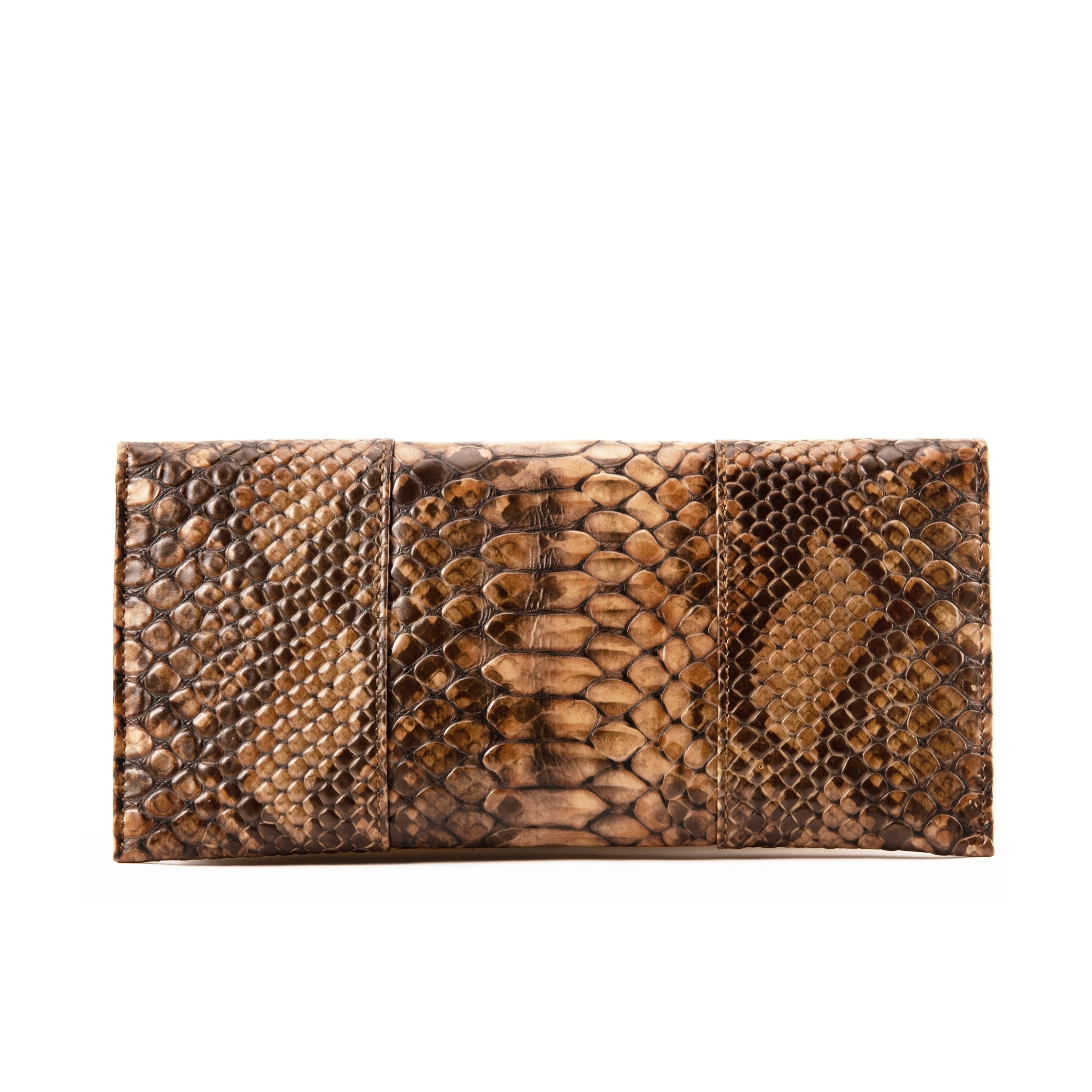 Exotic Leather Clutch - Coffee Brown